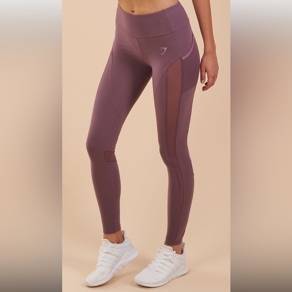 Gymshark Navy Blue High Rise Mesh Cutout Leggings
